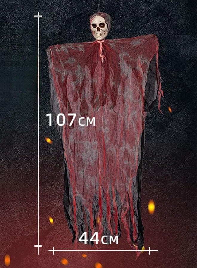الهالوين المعلق إله الموت الهالوين الهيكل العظمي الشبح الطائر يستخدم للهالوين منزل مسكون داخلي وخارجي فناء حديقة حفلة رعب الدعائم الديكور - Image 2