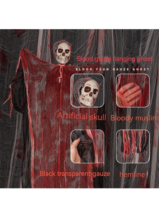 الهالوين المعلق إله الموت الهالوين الهيكل العظمي الشبح الطائر يستخدم للهالوين منزل مسكون داخلي وخارجي فناء حديقة حفلة رعب الدعائم الديكور - Image 5
