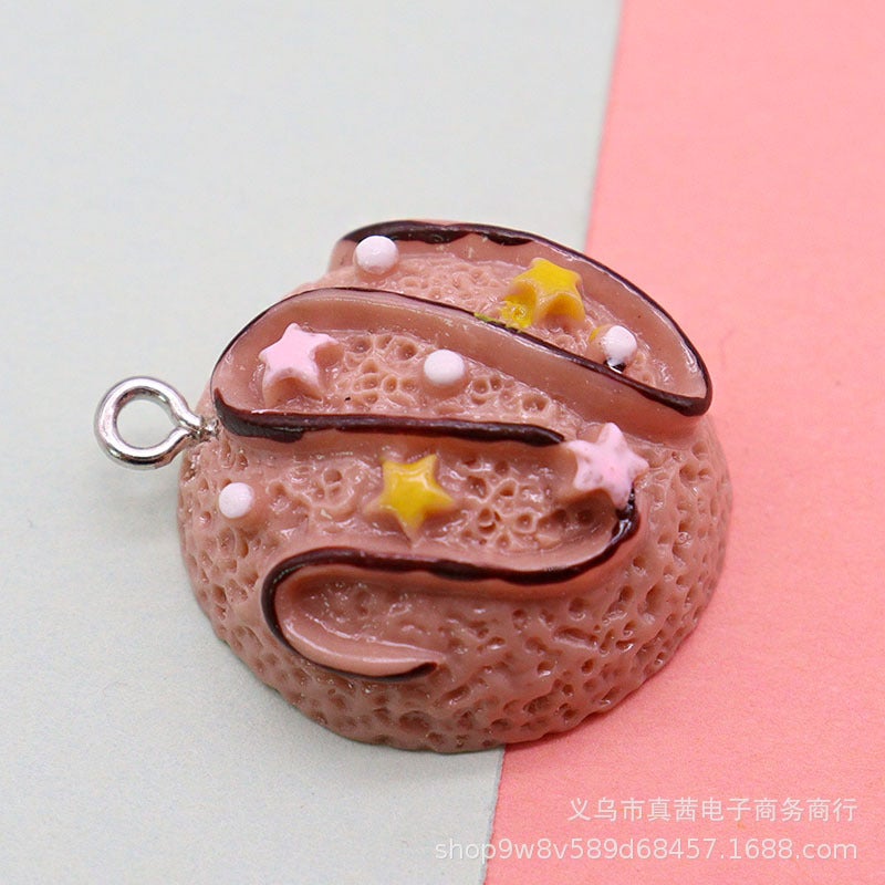 New Half Star Ice Cream Ball Color Food Play DIY Keychain Bag Earrings Mobile Phone Case Accessories Pendant Curry
