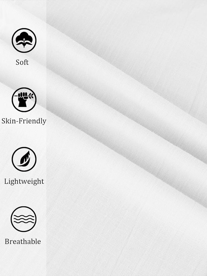 PASLTER Mens Casual Linen Pants Loose Fit Elastic Drawstring Waist Straight-Legs Summer Yoga Beach Long Pants - Image 5