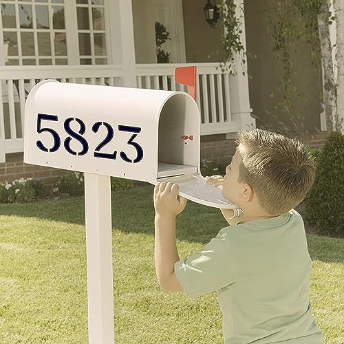 YEAJON 10 Inch Curb Stencil Kit 0-9 Address Number Stencils, 20Pcs Reusable 14 Mil Mylar Plastic Templates for Painting on Road, Wall, Wood, Mailbox - Image 4