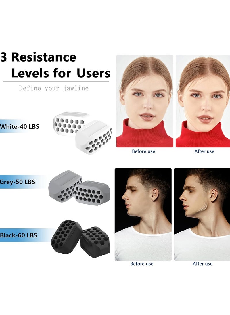 Generic Jawline Exerciser for Man and Woman - 3 Resistance Levels (6 Pcs) BPA Free Silicone Jaw Trainer & Shaper - Gum Tablets for Beginner, Intermediate & Advanced Users  - Image 3