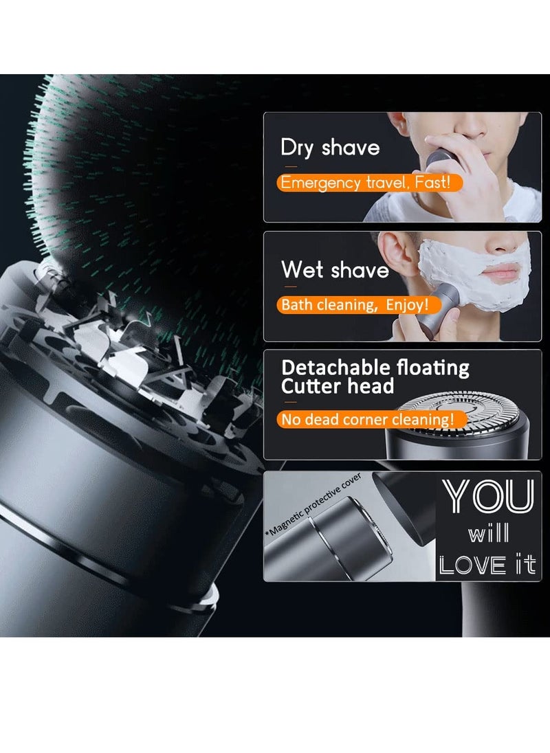 Excefore - Electric Razor for Men, IPX7 Waterproof Induction Shaver Men's Mini Electric Razor, Rechargeable Shavers for Travel Bathe Use, Portable Wet and Dry Mens Razor,Grey - Image 1