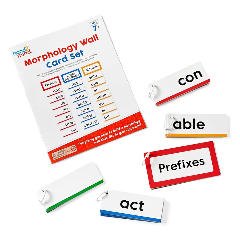 hand2mind hand2mind Morphology Wall Card Set Sound Wall Classroom Phonics Grammar Posters Speech Therapy Materials Phonemic Awareness Science of Reading Teacher Supplies for Classroom Elementary - Image 1
