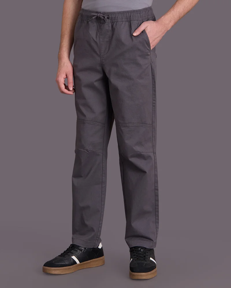 REDTAG Senior Boys Charcoal Pull On Jogger Without Cuff