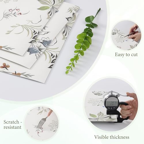 LVSHI 20pcs Marble Peel and Stick Waterproof PVC Shower Wall Panels Bathroom Backsplash Tile Stick on Wall for Bedoom, Kitchen 11.8"x11.8" (Floral-Patterned,19.4 Sq.Ft.) - Image 4