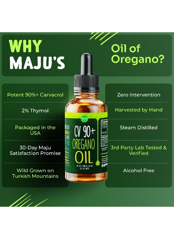 Maju Superfoods Maju Superfoods Oregano Oil Drops, Potent 90%+ Carvacrol (1 fl oz) Wild Mediterranean Essential Oil of Oregano Liquid, Oregano Accept, Immune and Seasonal Support, Compare to Organic  - Image 4