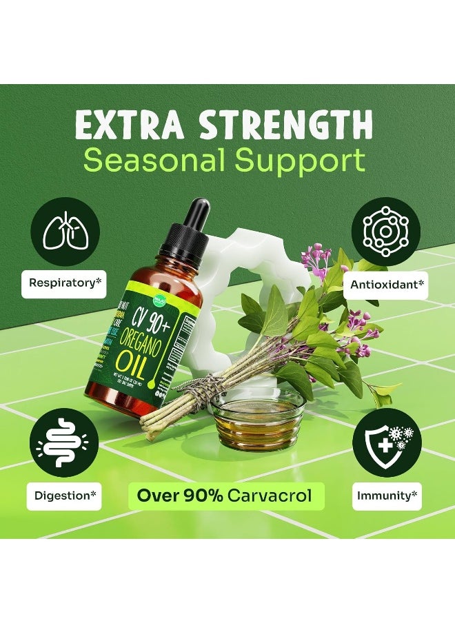 Maju Superfoods Maju Superfoods Oregano Oil Drops, Potent 90%+ Carvacrol (1 fl oz) Wild Mediterranean Essential Oil of Oregano Liquid, Oregano Accept, Immune and Seasonal Support, Compare to Organic  - Image 3