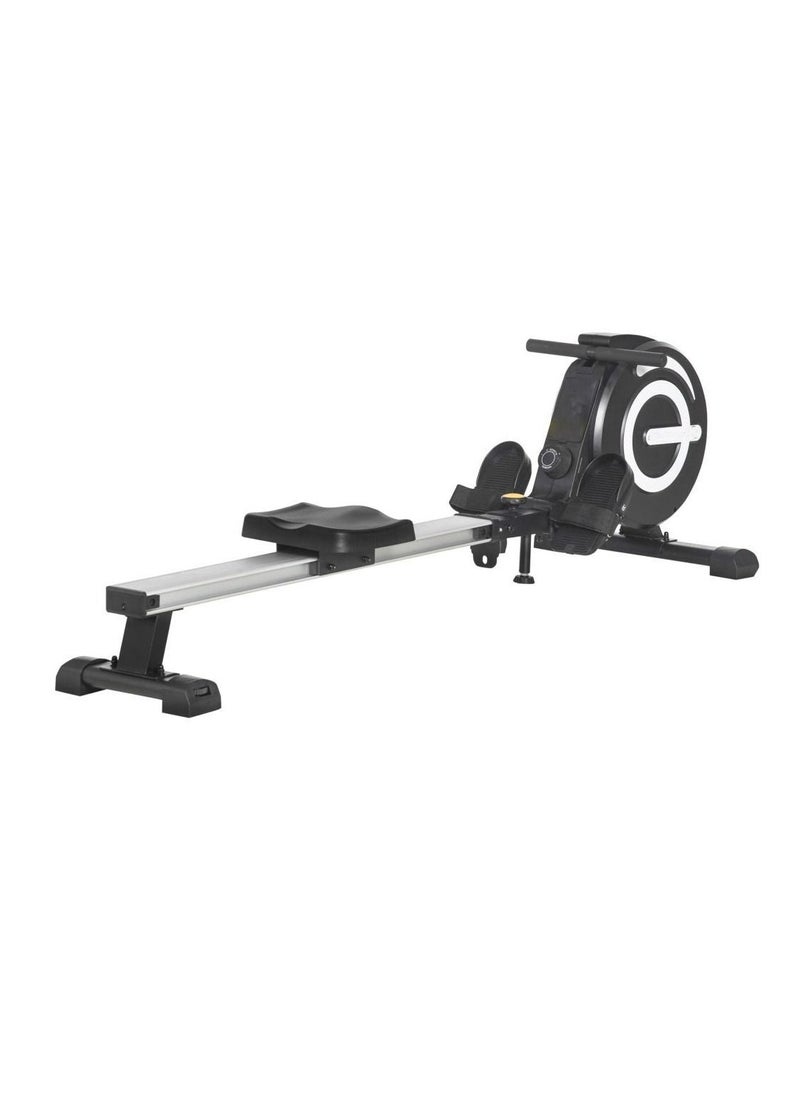 ALCOACH - Folding Rowing Machine 8 Levels Magnetic Resistance Rowing Machine with LCD Display | iPad holder and transport wheels for home gym and indoor cardio training - Image 1