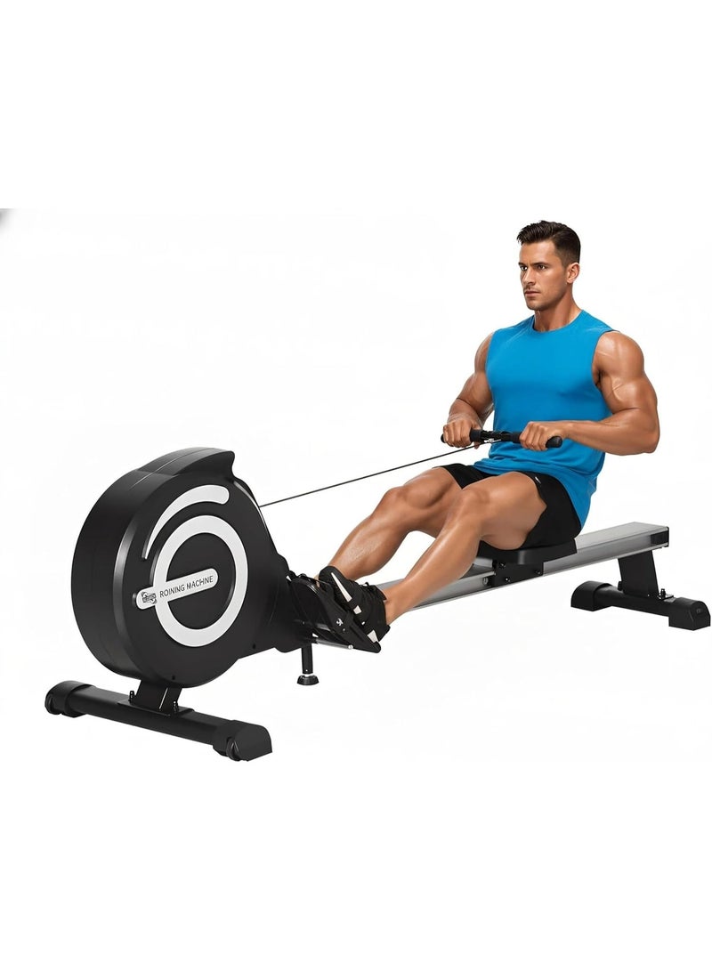 ALCOACH Folding Rowing Machine 8 Levels Magnetic Resistance Rowing Machine with LCD Display | iPad holder and transport wheels for home gym and indoor cardio training - Image 1