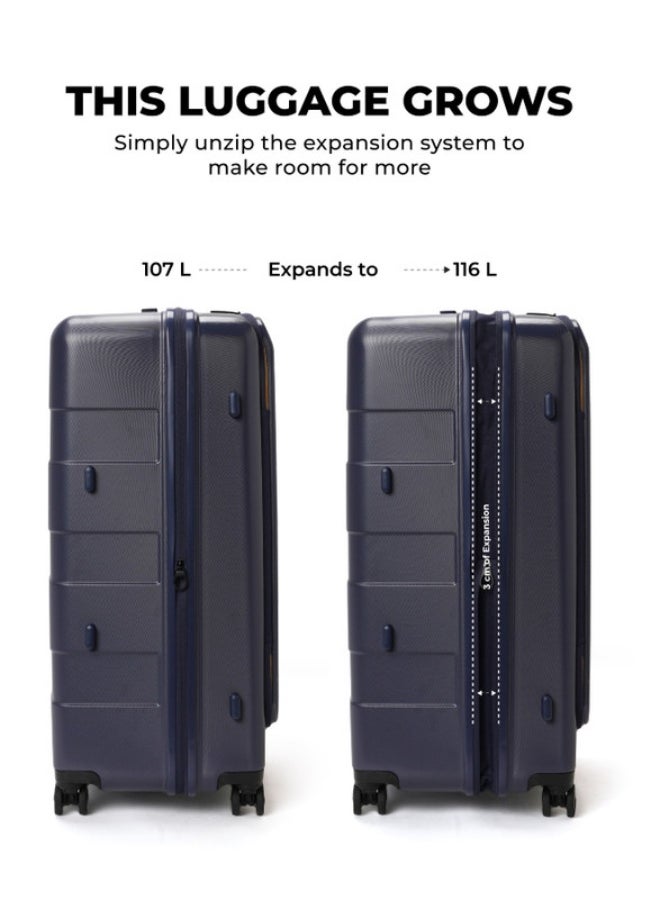 Mokobara MOKOBARA The Em Access Trunk Luggage Polycarbonate Large 8 Spinner Wheel Trolly Hardsided Suitcase With Built In Tsa Lock Travel Suitcase (Blue)  - Image 2