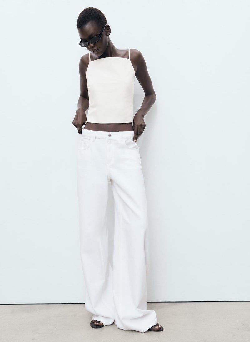 MANGO Low Waist Wide Leg Jeans  - Image 4