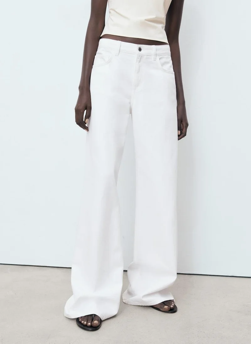 MANGO Low Waist Wide Leg Jeans