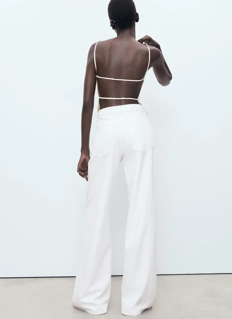 MANGO Low Waist Wide Leg Jeans