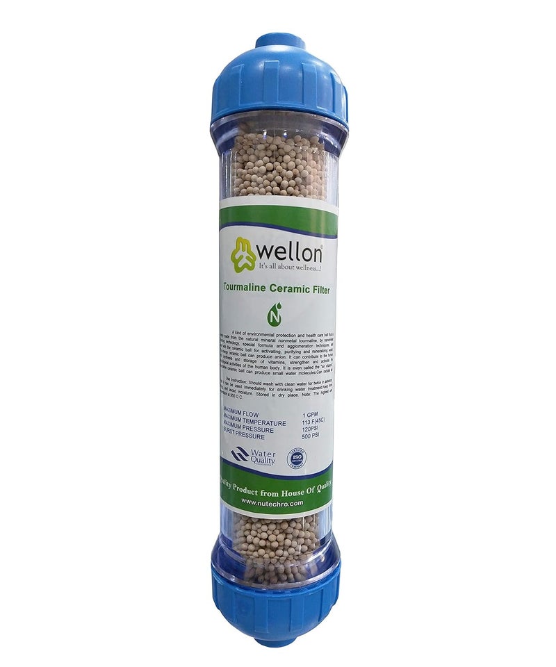 Wellon 10 Inch Tourmaline Ceramic Filter Suitable for All Types of RO Water Purifier - Image 1