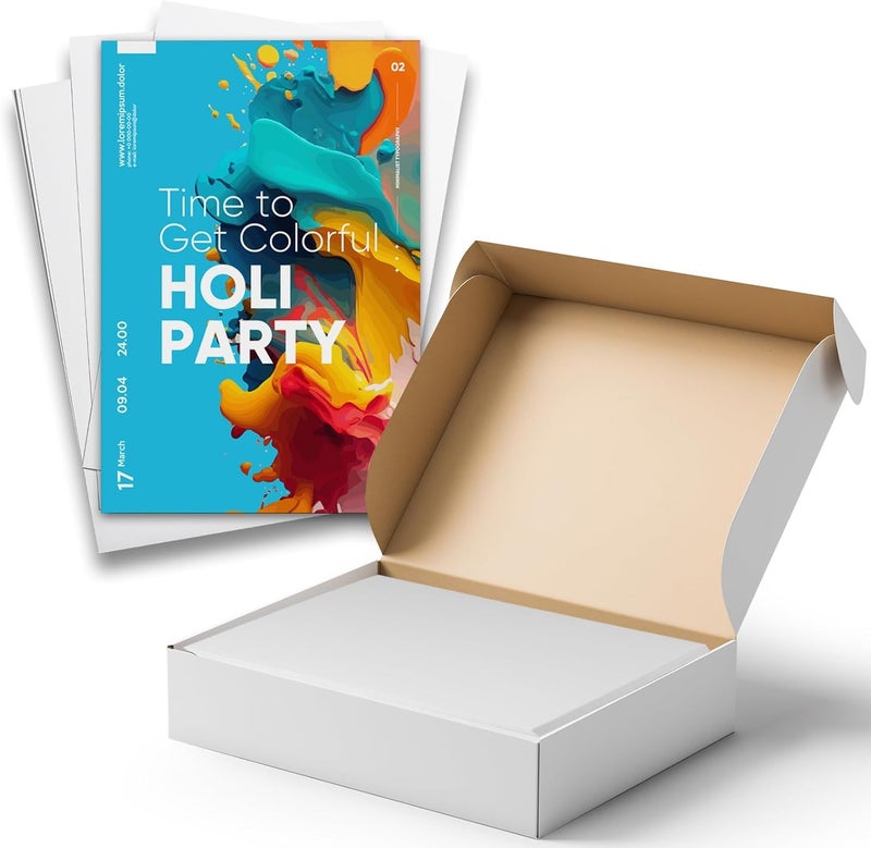 Hamilco White Cardstock Thick Paper - 8 x 10" Blank Heavy Weight 100 lb Cover Card Stock - 50 Pack (Bright) - Image 3