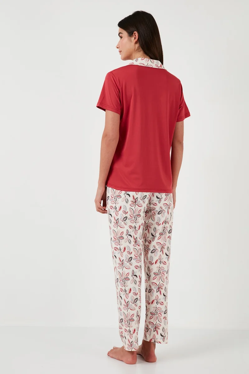 Lela Regular Fit Shirt Collar Short Sleeve Pajama Set Women's Pajama Set 65730101
