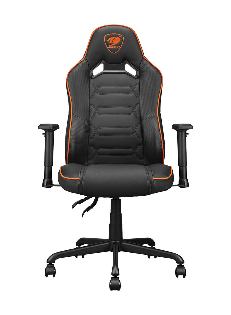 Cougar Fusion S Ergonomic Gaming Chair, PVC Faux Leather, Metal 5-Star Base, , Built-in 3D Curved Lumbar Support, Adjustable Armrest, Class 4 Gas Lift Cylinder, 120 kg, Orange/Black | 3MFSLORB.0001 - Image 3