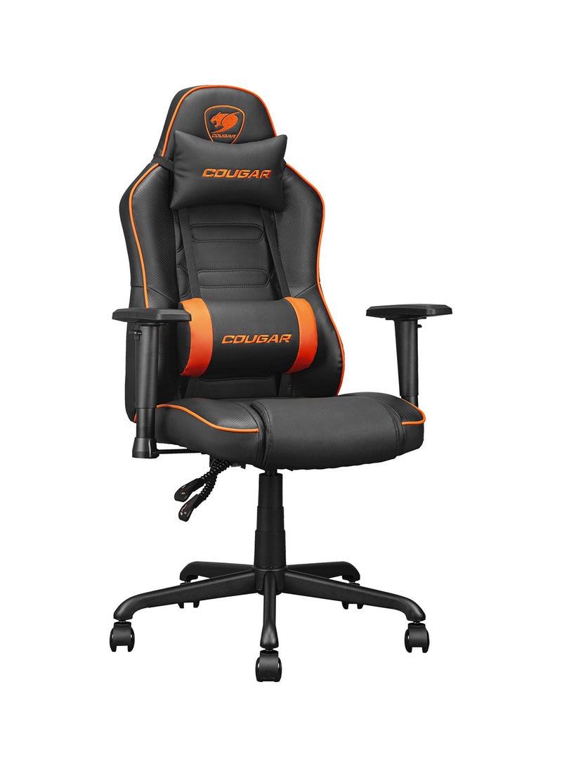Cougar Fusion S Ergonomic Gaming Chair, PVC Faux Leather, Metal 5-Star Base, , Built-in 3D Curved Lumbar Support, Adjustable Armrest, Class 4 Gas Lift Cylinder, 120 kg, Orange/Black | 3MFSLORB.0001 - Image 1