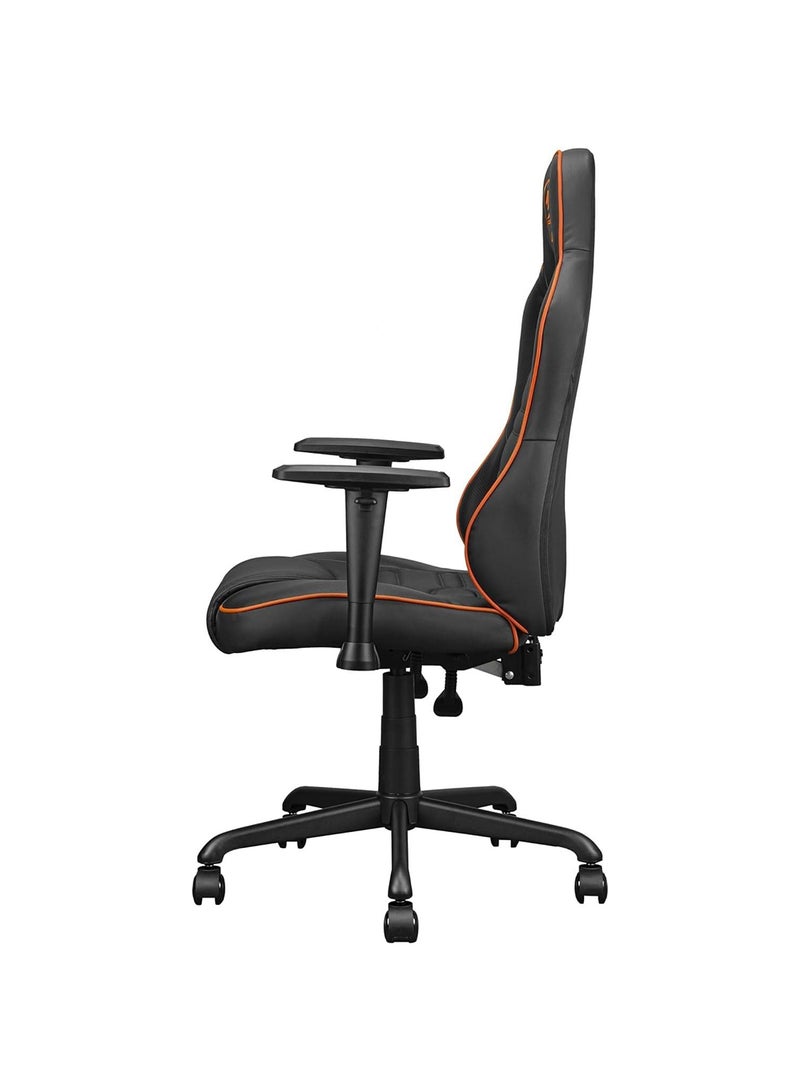 Cougar Fusion S Ergonomic Gaming Chair, PVC Faux Leather, Metal 5-Star Base, , Built-in 3D Curved Lumbar Support, Adjustable Armrest, Class 4 Gas Lift Cylinder, 120 kg, Orange/Black | 3MFSLORB.0001 - Image 4