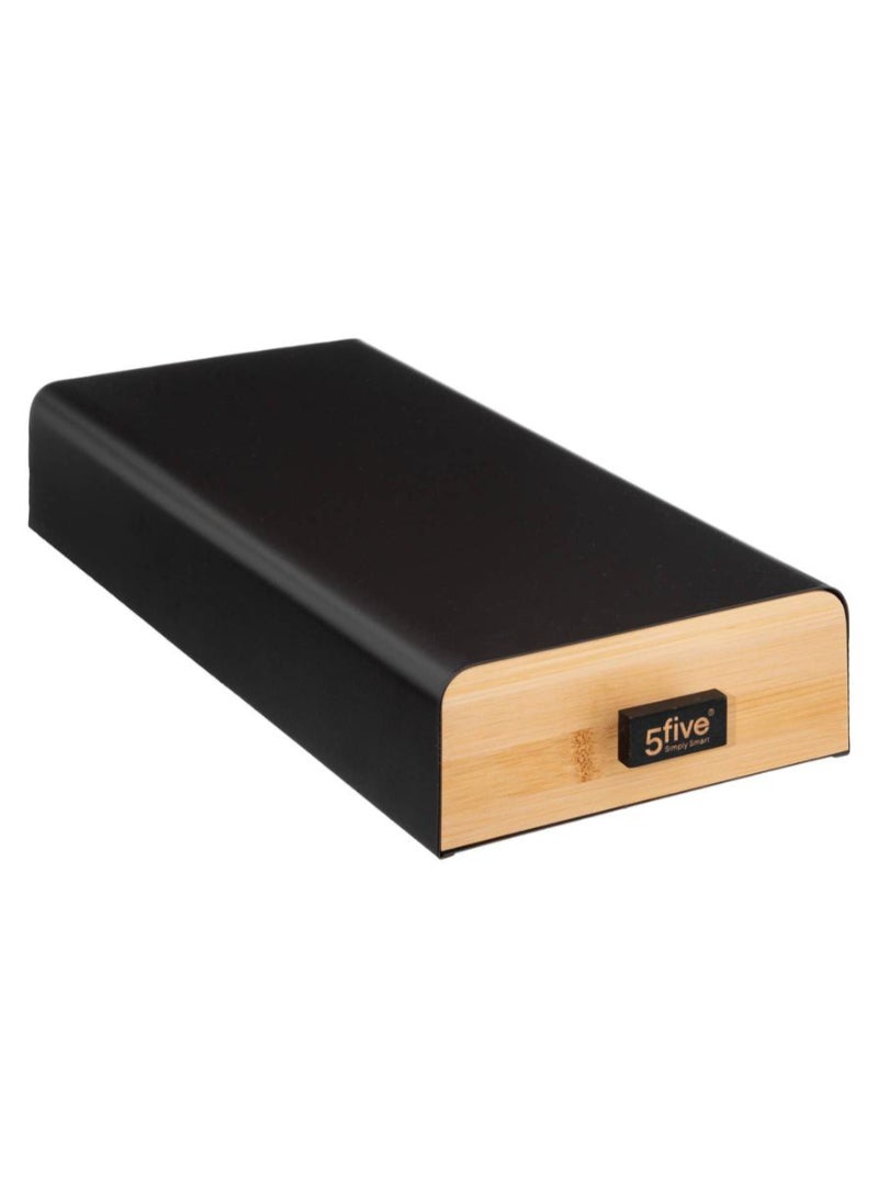 حامل كبسولات القهوة المعدني والخيزران الحديث 5Five 17.8 × 38 × 7.3 سم