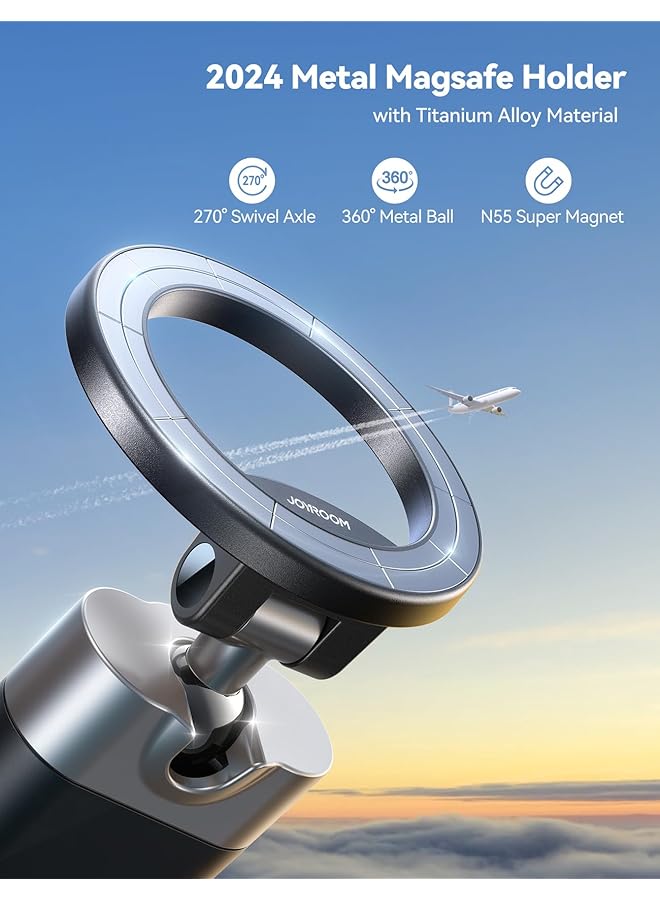 كاست ويف حامل هاتف على متن الطائرة، أساسيات السفر، كرة معدنية دوارة 360 درجة وتيتانيوم لملحقات السفر على متن الطائرة من ماج سيف، حامل هاتف عالمي للسفر، ضروري للسفر لهاتف آيفون 15 برو ماكس - Image 4