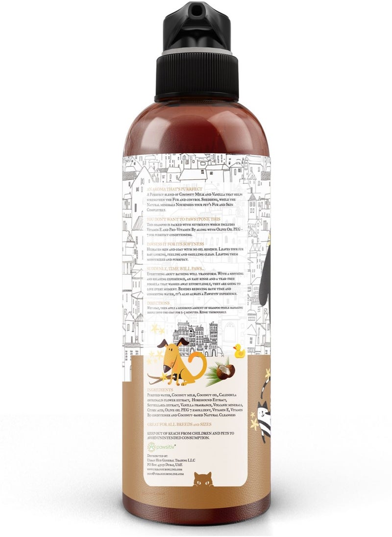 Pawsitiv Pawsitiv Natural and Tearless Coconut Milk with Vanilla DeShedding Pet Shampoo, For Dogs, Cats, Puppies and Kittens, NOURISH, 500ML  - Image 3