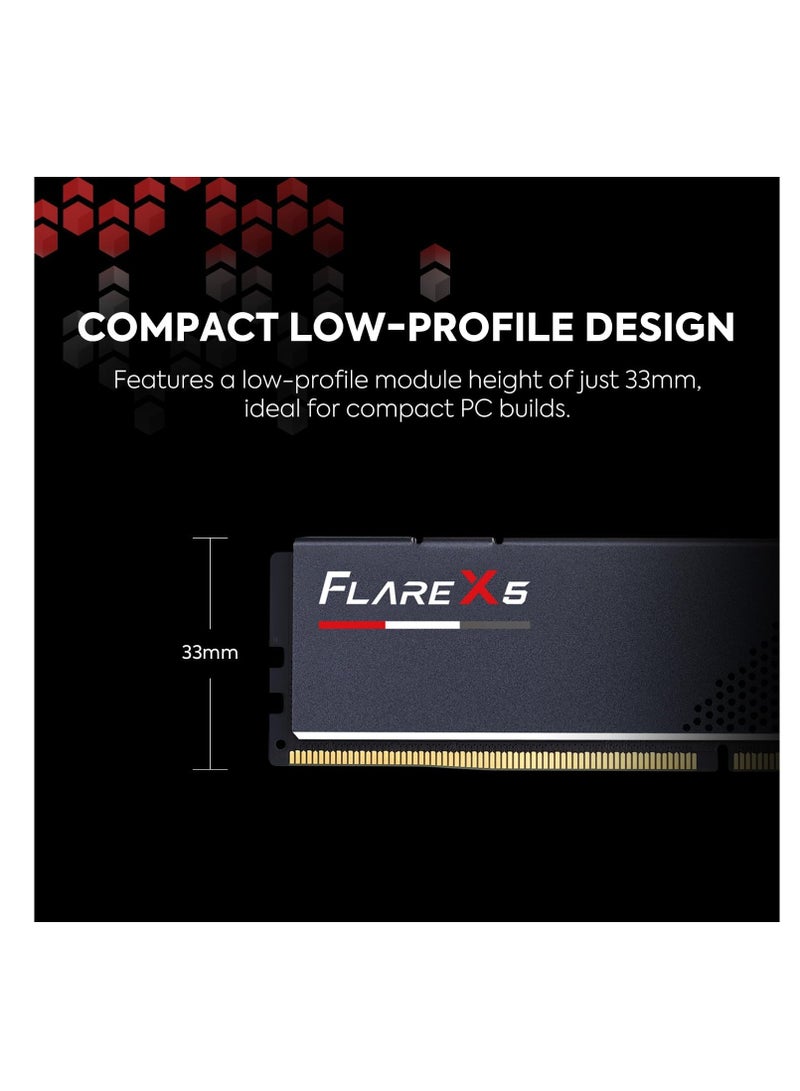 G.Skill G.SKILL 32GB DDR5 Flare X5 6000MHz CL30 1.35V Dual Channel Kit (2x 16GB) AMD EXPO Matte Black - Image 4