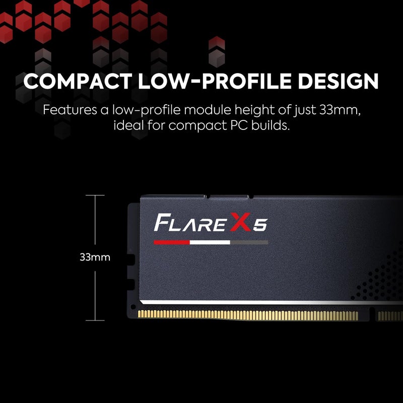 G.SKILL Flare X5 Series DDR5 RAM (AMD Expo) 32GB (2x16GB) 6000MT/s CL30-38-38-96 1.35V Desktop Computer Memory U-DIMM - Matte Black (F5-6000J3038F16GX2-FX5) - Image 4