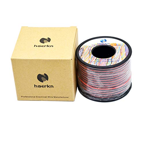 Haerkn 20 awg Silicone Electrical Wire 2 Conductor Parallel Wire line 200ft [Black 100ft Red 100ft] 20 Gauge Soft and Flexible Hook Up Oxygen Free Stranded Tinned Copper Wire - Image 4