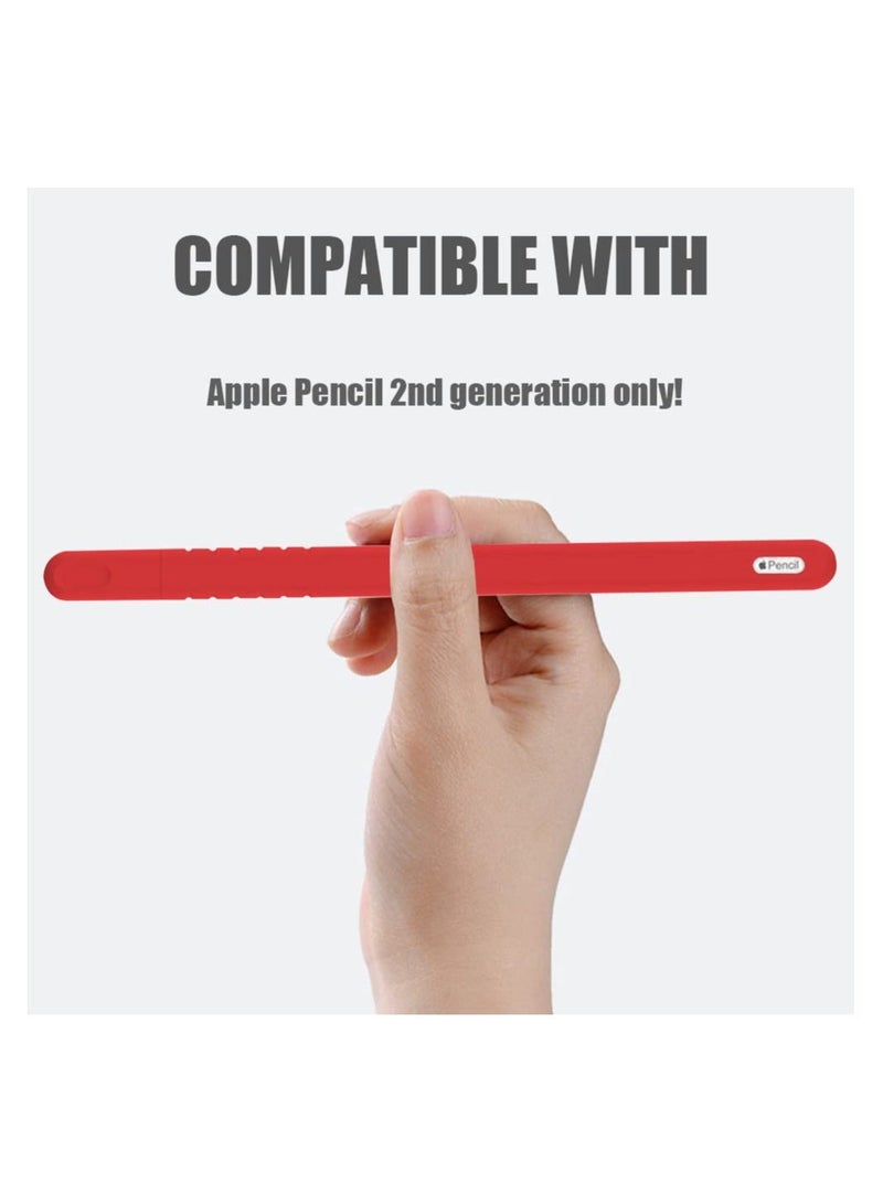 Case for Apple Pencil 2nd Generation, 2 Pack Protective Silicone Cover + 2 Nibs Cover Fit for iPad Pro 11 12.9 Inch, Soft Sleeve Compatible with Magnetic Charging and Double Tap - Image 2