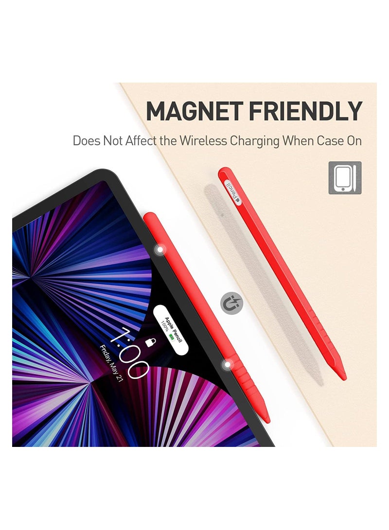 Case for Apple Pencil 2nd Generation, 2 Pack Protective Silicone Cover + 2 Nibs Cover Fit for iPad Pro 11 12.9 Inch, Soft Sleeve Compatible with Magnetic Charging and Double Tap - Image 4