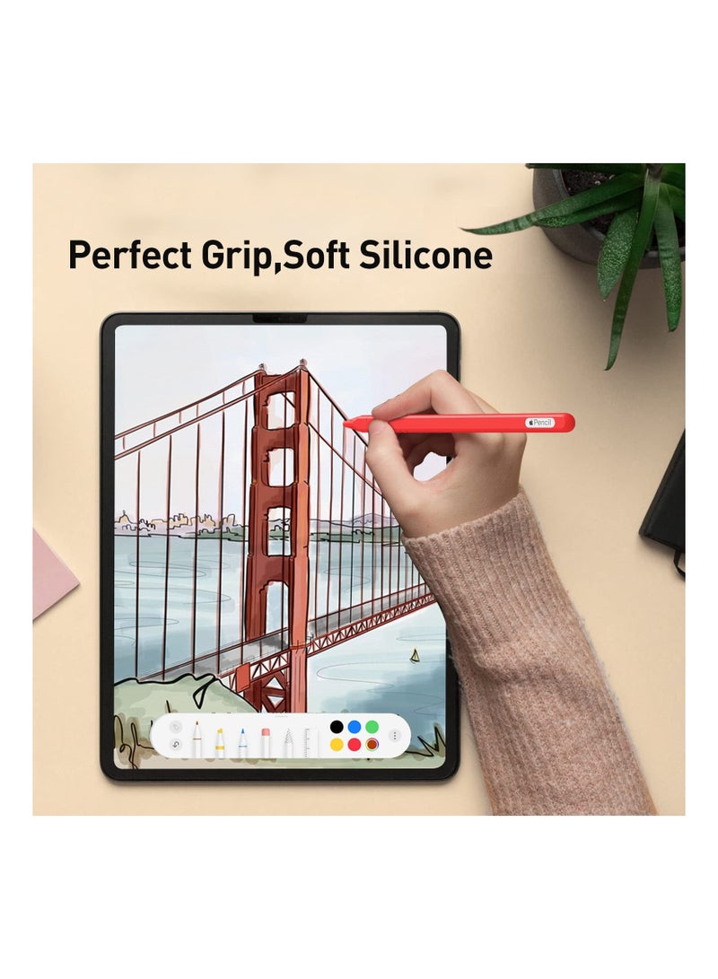 Case for Apple Pencil 2nd Generation, 2 Pack Protective Silicone Cover + 2 Nibs Cover Fit for iPad Pro 11 12.9 Inch, Soft Sleeve Compatible with Magnetic Charging and Double Tap - Image 5