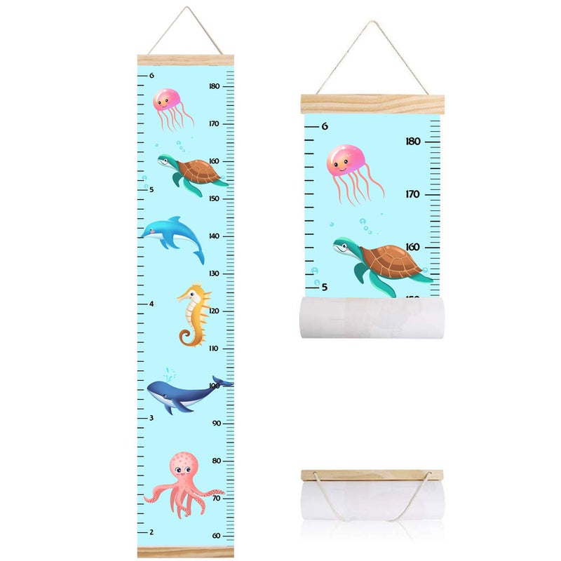 Animals Growth Chart for Kids Baby Height Chart Canvas Height Measuring Rulers for Boys Girls Animals 3