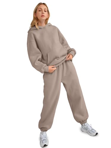 AUTOMET Women 2 Piece Outfits 2025 Plus Size Fall Vacation Fashion Lounge Set Airport Travel Pants Leisure Winter Clothes Sweatsuits CoffeeGrey XS - Image 5