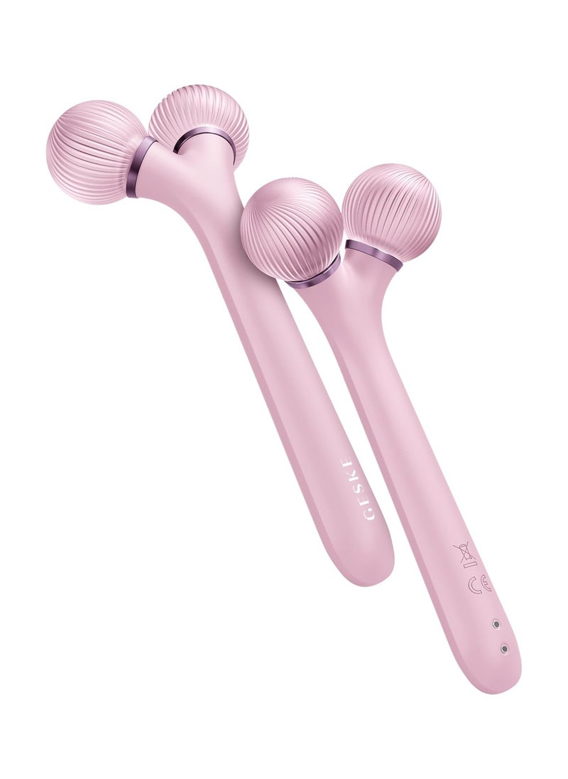 GESKE - SmartAppGuided Sonic Facial Roller | 4 in 1 | Dermaroller | Device for Face | Dermaroll | Professional Face Roller | Tightens and Defines the Skin on the Face, Pink - Image 1