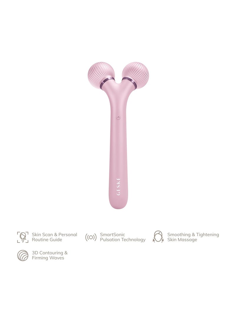 GESKE - SmartAppGuided Sonic Facial Roller | 4 in 1 | Dermaroller | Device for Face | Dermaroll | Professional Face Roller | Tightens and Defines the Skin on the Face, Pink - Image 1