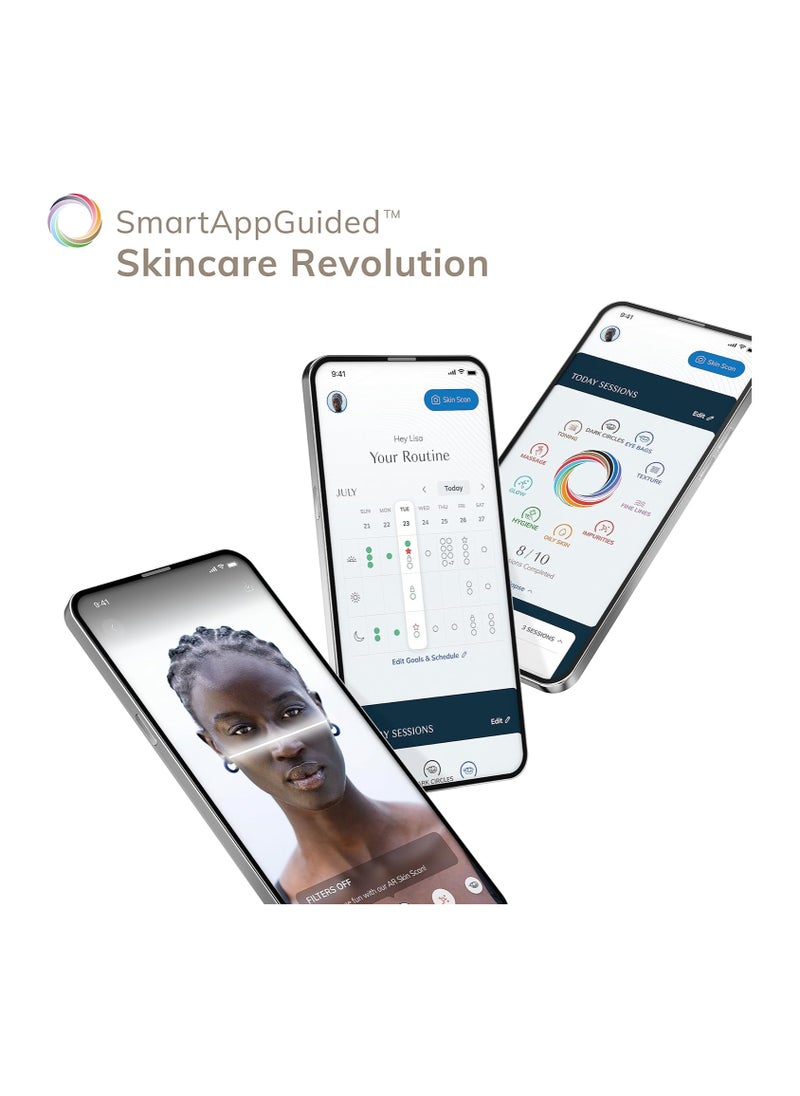 GESKE - SmartAppGuided Sonic Facial Roller | 4 in 1 | Dermaroller | Device for Face | Dermaroll | Professional Face Roller | Tightens and Defines the Skin on the Face, Pink - Image 1