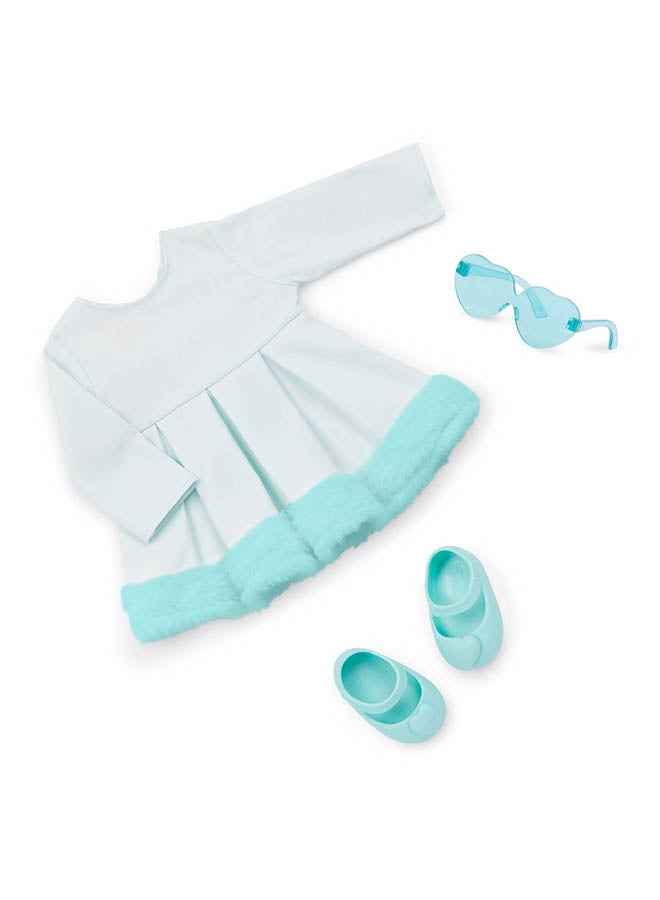 Our Generation 18-inch Fashion Doll – Lifelike Brown Eyes & Bubblegum Blue Hair – Dress Outfit With Faux-Fur Trim 

 – Pretend Play – Toys For Kids Ages 3 & Up – Capri - Image 1