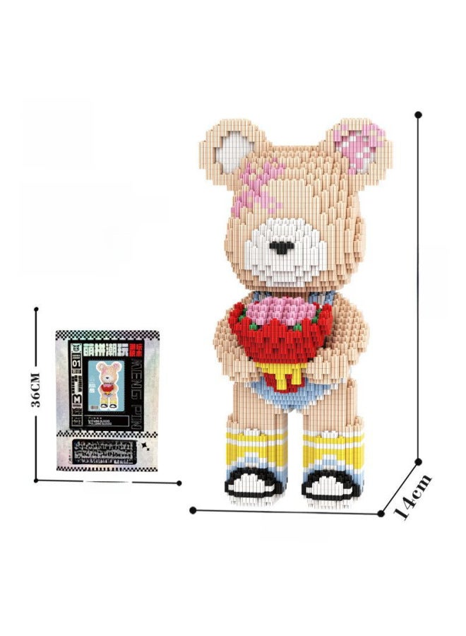 Meng Tide Play 32cm Meng Li Bear Tiny Particle Building Blocks Assembled Educational Toys Boys And Girls Brain Gift-Color:M6609-opp Fragrant Grandma Bear - Image 5