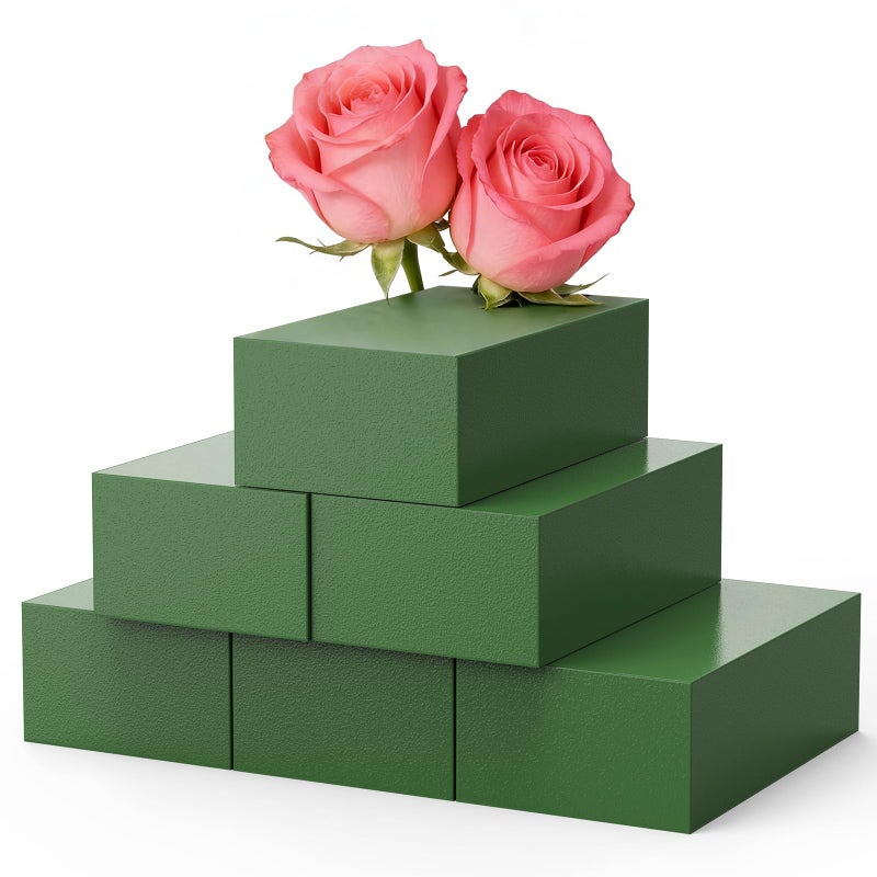 iewyck New 2026 6-Pack Floral Foam Blocks, Florist Green Foam for Flower Arrangements, Wet & Dry Styrofoam for Fresh and Artificial Flowers, Premium Plant Sponge Foam for Planters (5.5"L X 3.1"W X 1.6"H) - Image 1