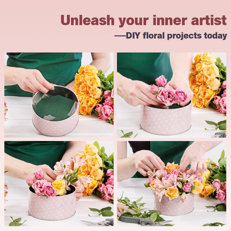iewyck New 2026 6-Pack Floral Foam Blocks, Florist Green Foam for Flower Arrangements, Wet & Dry Styrofoam for Fresh and Artificial Flowers, Premium Plant Sponge Foam for Planters (5.5"L X 3.1"W X 1.6"H) - Image 5