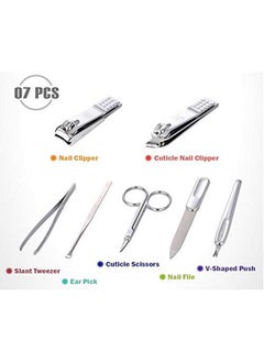 Three Seven (777) Er! Mother Of Pearl Three Seven (777) Premium Quality Gift Travel Manicure Grooming Kit Nail Clipper Set (4112Mp), Made In Korea, Since 1975 (Chrome)  - Image 1
