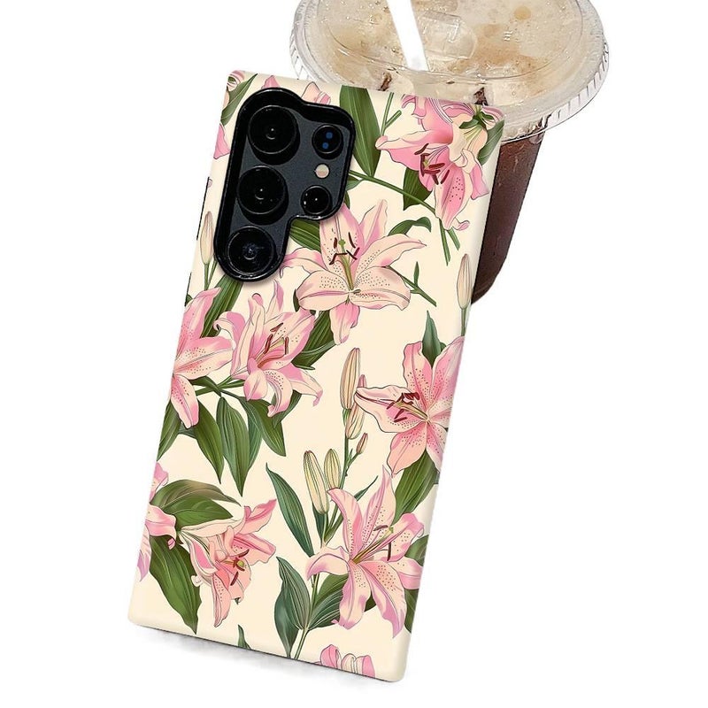 Protective Case | Drop Protection | Lily Flower Pattern | Multicolour Film | Shockproof Cover for Samsung Galaxy S24 - Image 1