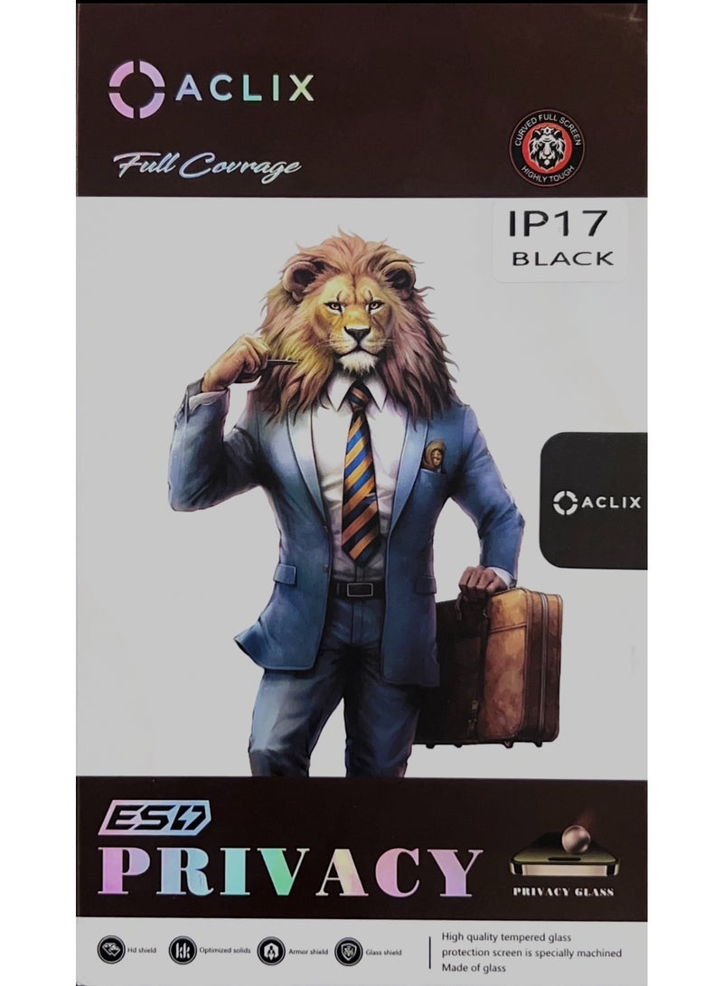 ACLIX Full Coverage ESD High Quality Privacy Glass Protection Screen Designed For IP 17 (Black) - Image 5