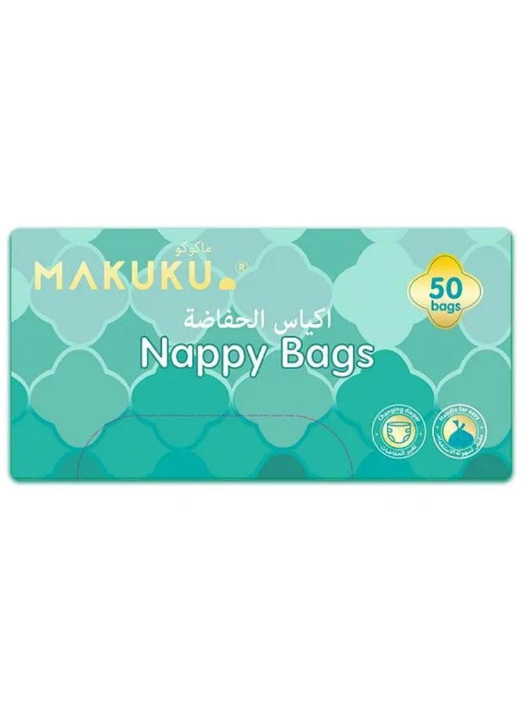 Makuku Nappy Disposable Diaper Bags Mildly Scented 50 Pieces 