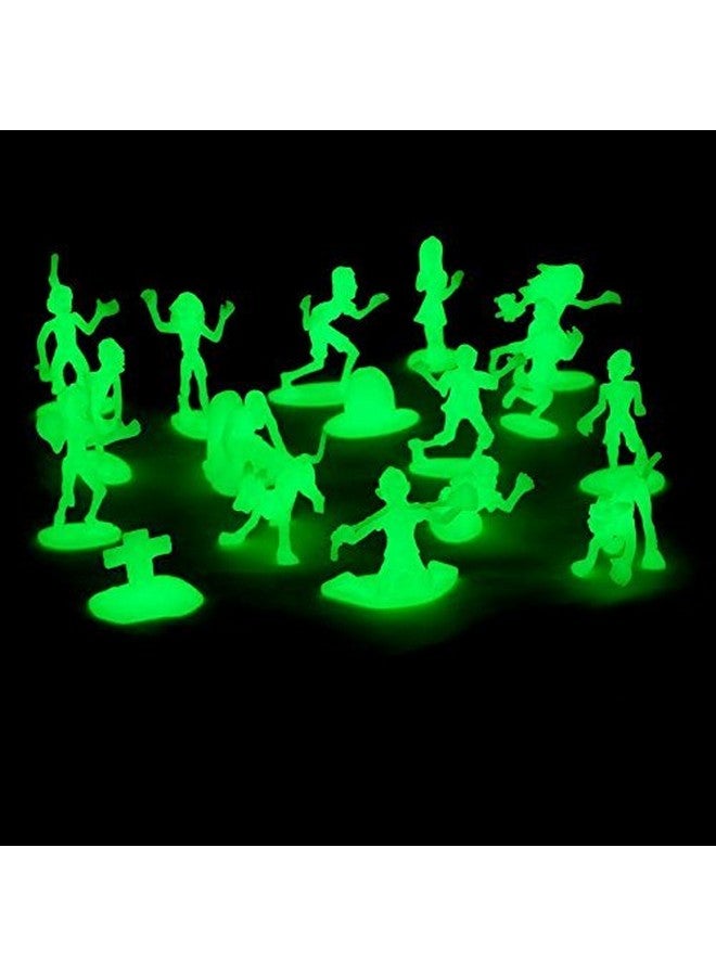 SCS Direct Zombie Action Figures - 100 Glow in The Dark Figurines with 14 Unique Sculpts - Includes Zombies, Pets, Gravestones, and Humans - Encourages Imaginative Play, Great Party Favor or Gift for Kids - Image 2