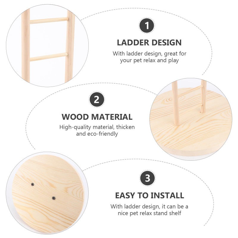 Wooden Parrot Ladder Natural Bird Cage Climbing Toy Accessory - Image 4