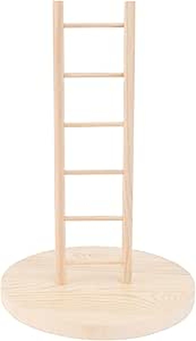 Wooden Parrot Ladder Natural Bird Cage Climbing Toy Accessory - Image 1