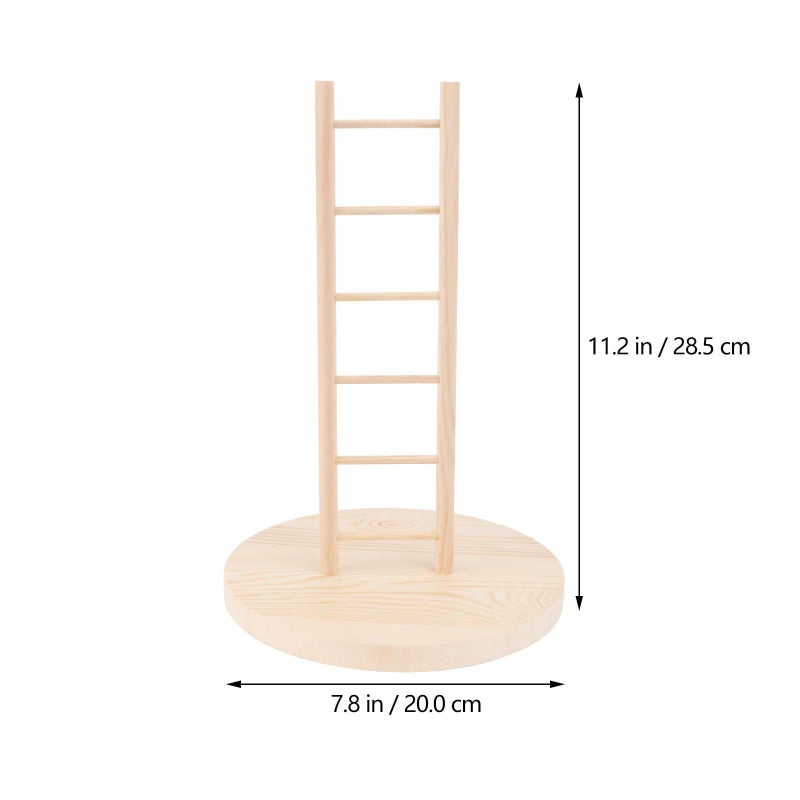 Wooden Parrot Ladder Natural Bird Cage Climbing Toy Accessory - Image 3